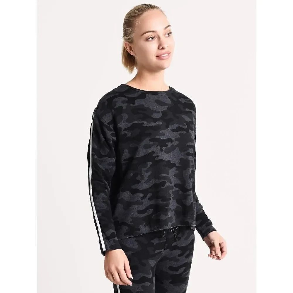 Sundry Camo Cut Off Sweatshirt Camo Women's Size 1
